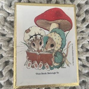 80s mushroom bookplates nostalgia vintage retro Cottagecore bookstore girl